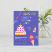 Moderner Geburtstagskuchen Einladung (Stehend Vorderseite)