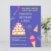 Moderner Geburtstagskuchen Einladung (Stehend Vorderseite)