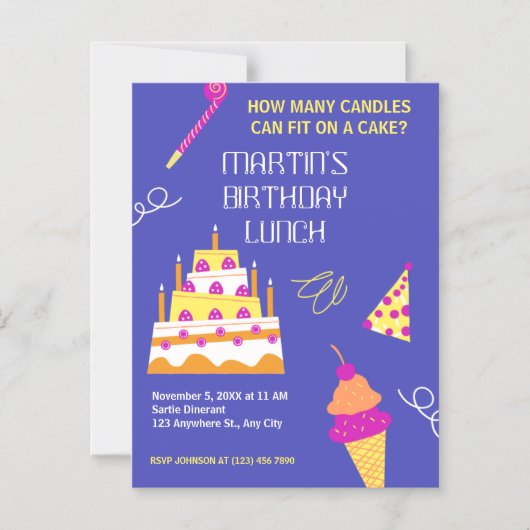 Moderner Geburtstagskuchen Magneteinladung (Vorderseite)