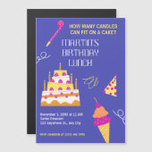 Moderner Geburtstagskuchen Magneteinladung (Vorne/Hinten)