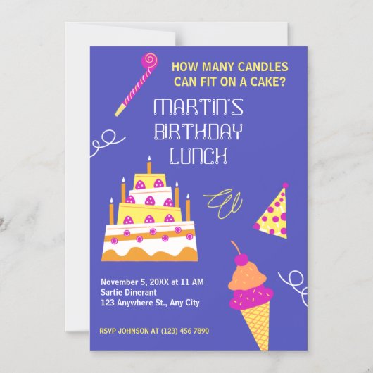 Moderner Geburtstagskuchen Magneteinladung (Vorderseite)