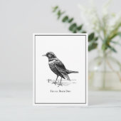 Moderner, geheimnisvoller Fun Black Bird Postkarte (Stehend Vorderseite)