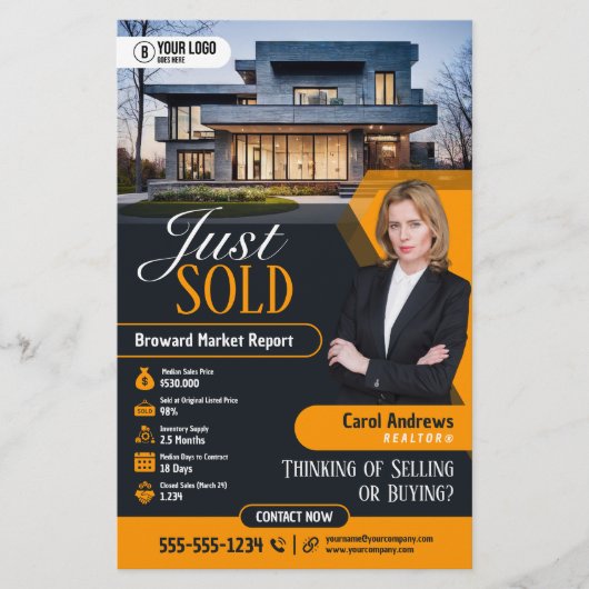 Moderner Gelb nur verkauft Real Anwesen Agent Real Flyer (Vorne)