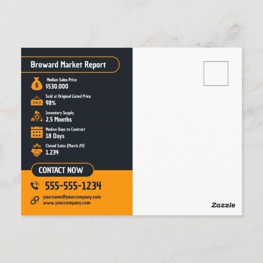 Moderner Gelb nur verkauft Real Anwesen Agent Real Postkarte (Rückseite)