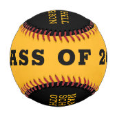 Moderner Gelber Abschluss Baseball (Rückseite)