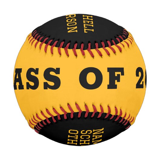 Moderner Gelber Abschluss Baseball (Rückseite)