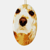 moderner gelber Amerikaner cocker spaniel Keramik Ornament (Rechts)