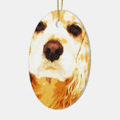 moderner gelber Amerikaner cocker spaniel Keramik Ornament (Links)