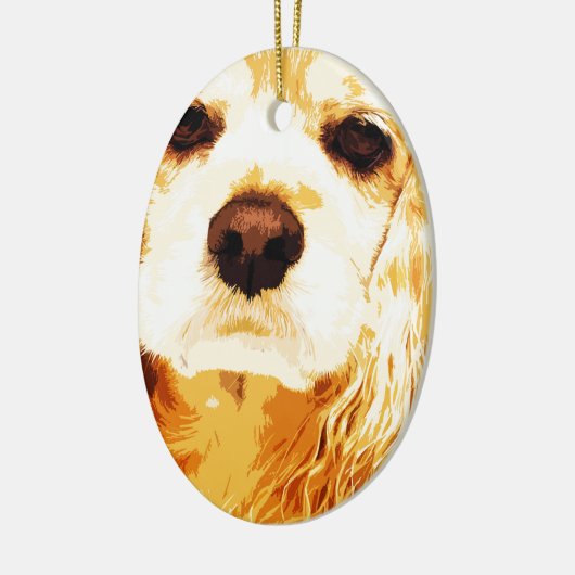 moderner gelber Amerikaner cocker spaniel Keramik Ornament (Links)