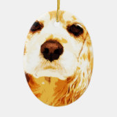 moderner gelber Amerikaner cocker spaniel Keramik Ornament (Vorne)