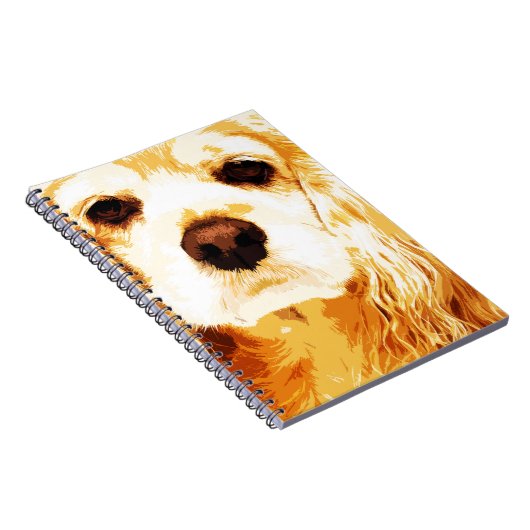 moderner gelber Amerikaner cocker spaniel Notizblock (Rechte Seite)
