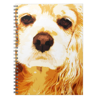 moderner gelber Amerikaner cocker spaniel Notizblock