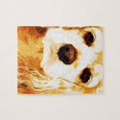 moderner gelber Amerikaner cocker spaniel Puzzle (Horizontal)