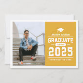 Moderner Gelber Foto Abschluss Ankündigung (Vorderseite)