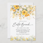 Moderner Gelber Frühling Blumenstrauß Osterbrunch Einladung (Vorderseite)