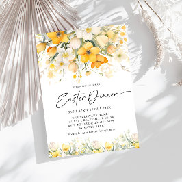 Moderner Gelber Frühling Blumenstrauß Osterbrunch Einladung