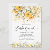 Moderner Gelber Frühling Blumenstrauß Osterbrunch Einladung (Vorderseite)