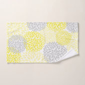 Moderner gelber grauer Blumenbaddekor Badhandtuch Set (Handtuch)