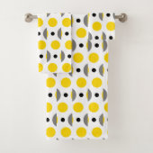 Moderner gelber grauer Zirkel Badhandtuch Set (Insitu)