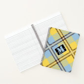 Moderner Gelber Karierter Tartan Personalisierter  Notizblock (Innenseite)