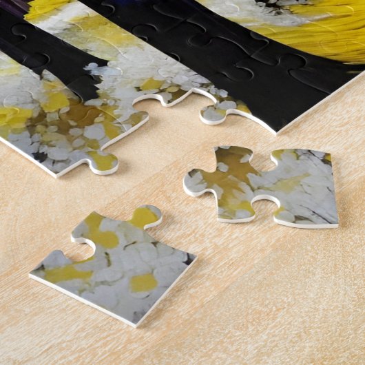 Moderner, gelber, Lila blauer, heller, lebendiger Puzzle (Seite)