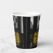 Moderner Gelber Neonenon-Abschluss Pappbecher (Rechts)