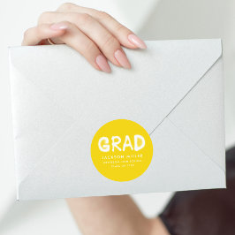 Moderner gelber Spray-Paint-Abschluss Runder Aufkleber