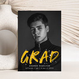 Moderner Gelber Spritzer Foto Abschluss Ankündigung