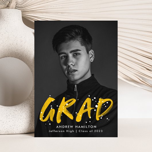 Moderner Gelber Spritzer Foto Abschluss Ankündigung