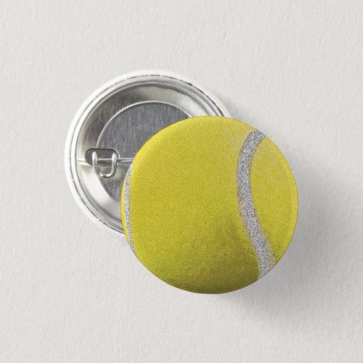 Moderner Gelber Tennisball Button (Vorne & Hinten)