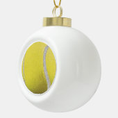 Moderner Gelber Tennisball mit Imitat Glitzer Line Keramik Kugel-Ornament (Rechts)