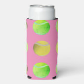 Moderner Gelber Tennisball-Muster Pink Selters Dosenkühler (Seltzer Vorderseite)