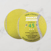 Moderner Gelber Tennisball Personalisiert Geburtst Einladung (Vorne/Hinten)