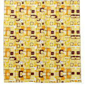 Moderner, gelber und schwarzer abstrakter Stil Duschvorhang (Vorderseite)