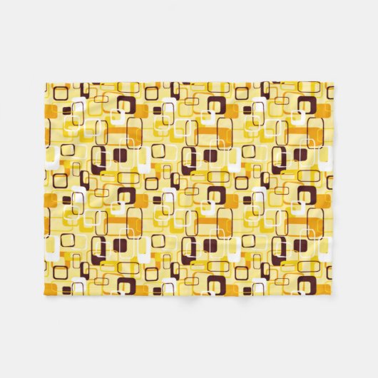 Moderner, gelber und schwarzer abstrakter Stil Fleecedecke (Vorderseite (Horizontal))