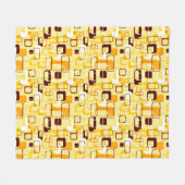Moderner, gelber und schwarzer abstrakter Stil Fleecedecke (Vorderseite (Horizontal))