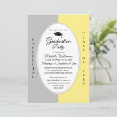 Moderner Gelbgrauer Hallelujah-Abschluss Einladung (Stehend Vorderseite)