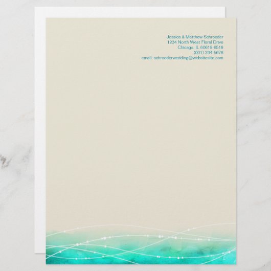 Moderner gemalter abstrakter Scheinseebriefkopf Briefkopf (Vorne/Hinten)