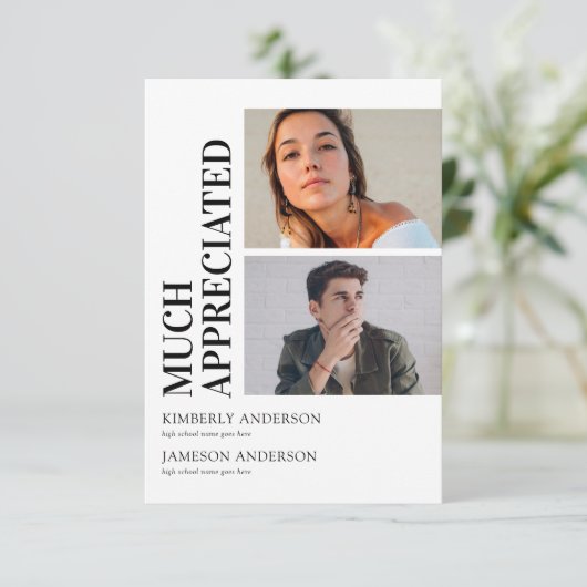 Moderner gemeinsamer Abschluss Dankeskarte (Stehend Vorderseite)