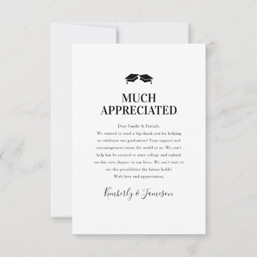 Moderner gemeinsamer Abschluss Dankeskarte (Rückseite)