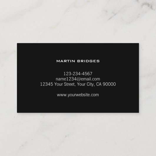 Moderner Generalbau Visitenkarte (Rückseite)