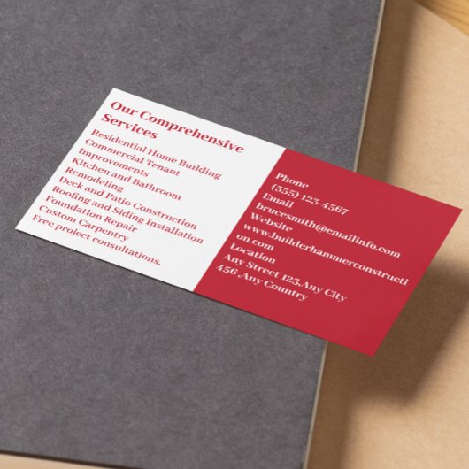 Moderner Generalunternehmer Visitenkarte