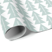 Moderner geometrisch blauer Weihnachtsbaum einziga Geschenkpapier (Rolleneckpunkt)