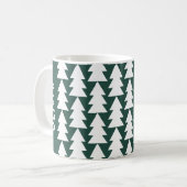 Moderner geometrisch grüner Weihnachtsbaum Kaffeetasse (Vorderseite Links)
