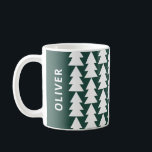 Moderner geometrisch grüner Weihnachtsbaum Kaffeetasse<br><div class="desc">Moderne geometrisch grüne Weihnachtsbaum fett minimale grafische Feiertage Dekoration Geschenk Tasse Design</div>