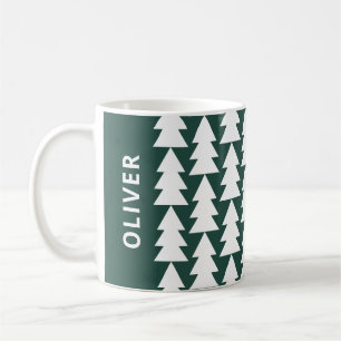 Moderner geometrisch grüner Weihnachtsbaum Kaffeetasse