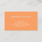 Moderner, geometrisch orangefarbener Zuhause-Desig Visitenkarte (Rückseite)