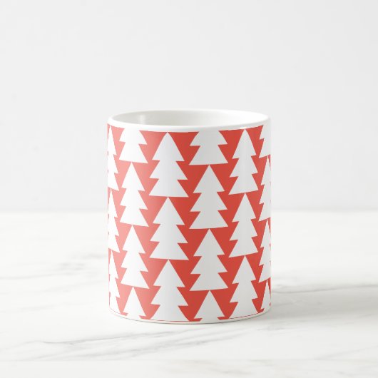 Moderner geometrisch roter Weihnachtsbaum Kaffeetasse (Mittel)
