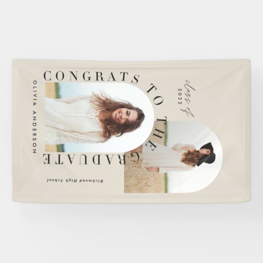 Moderner geometrischer Abschluss mit mehreren Foto Banner (Horizontal)