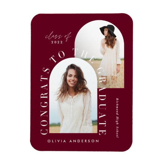 Moderner geometrischer Abschluss mit mehreren Foto Magnet (Vertikal)